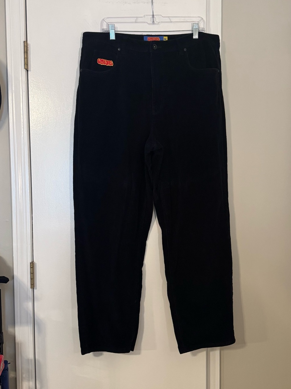 Black Men's Corduroy Pants Classic Casual baggy Style streetwear skater loose